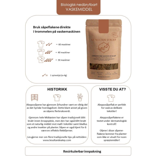Aleppo - Såpeflak/tekstilvask 500gr - Bilde 2