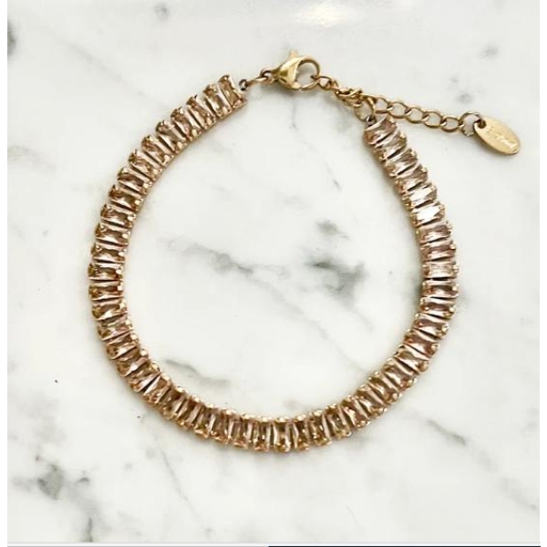 Armbånd med zirkonstener - Varm hvit