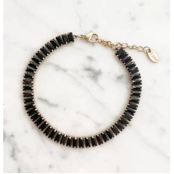 Armbånd med zirkonstener - Sort
