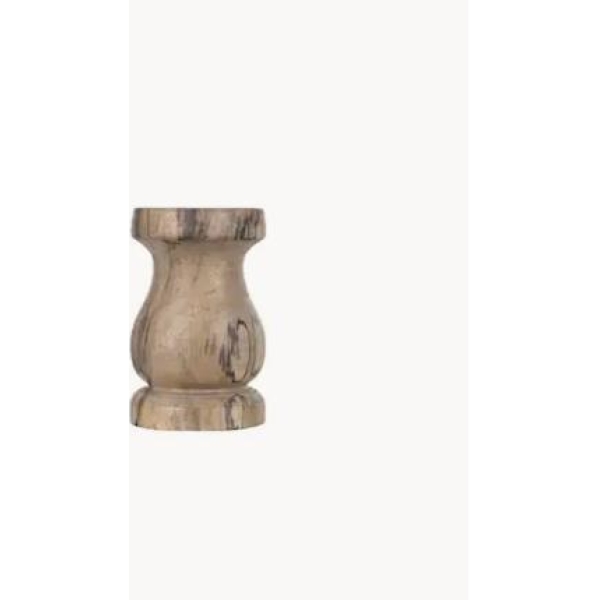 Lysestake - Antikk tre 15cm