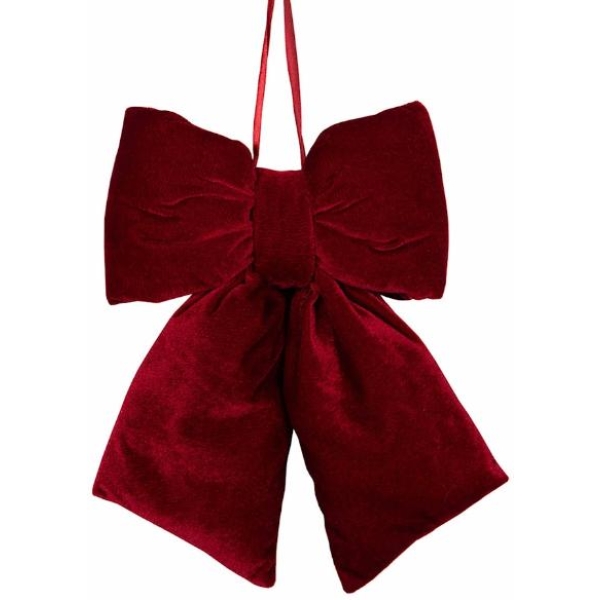 Sløyfe - Rød velour liten