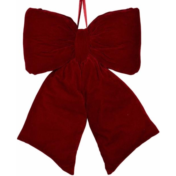 Sløyfe - Rød velour stor