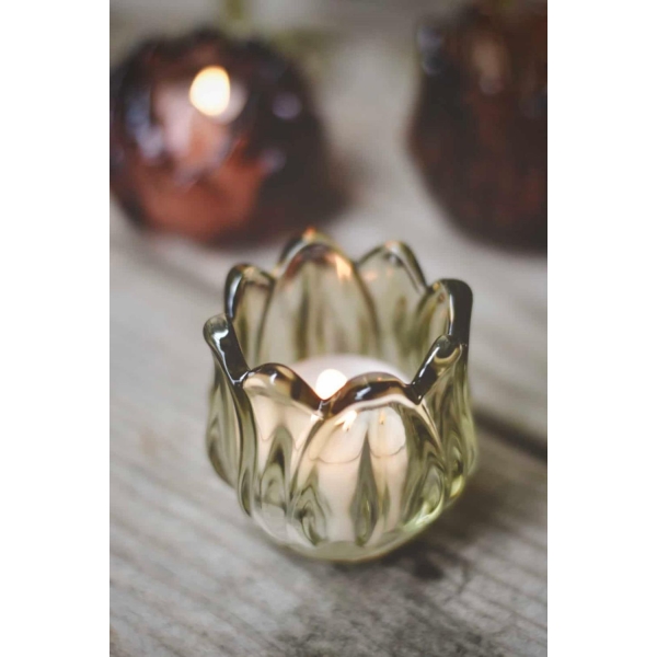 Lysglass - Tulipan grønn 7 cm