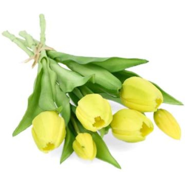 Tulipanbukett kunstig - Gul