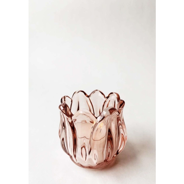 Lysglass - Tulipan rosa 7 cm