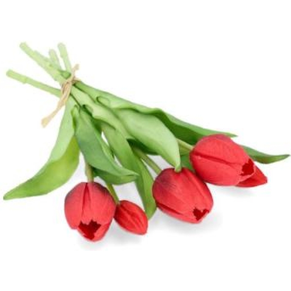 Tulipanbukett kunstig - Rød