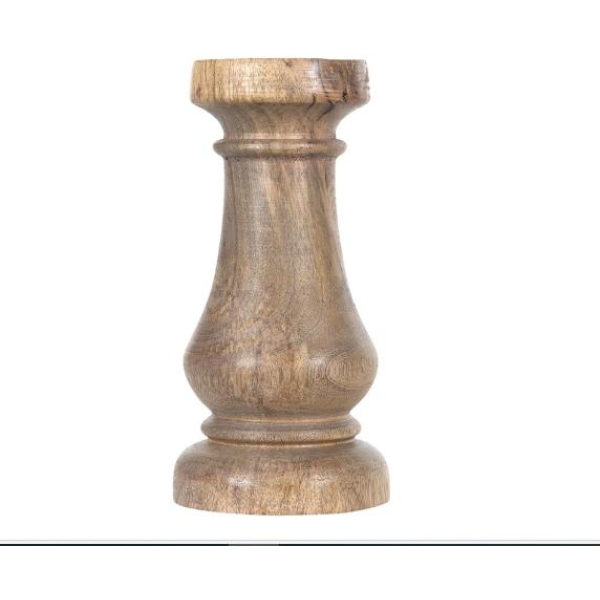 Lysestake antikk tre 19cm