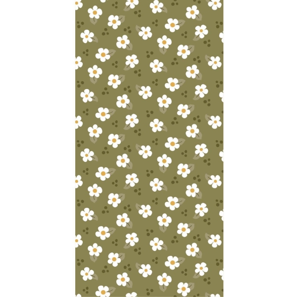 Ib Laursen serviett - Grønn med hvite blomster