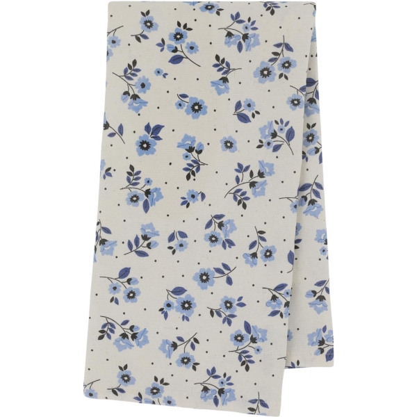 Kjøkkenhåndkle - blå blomster